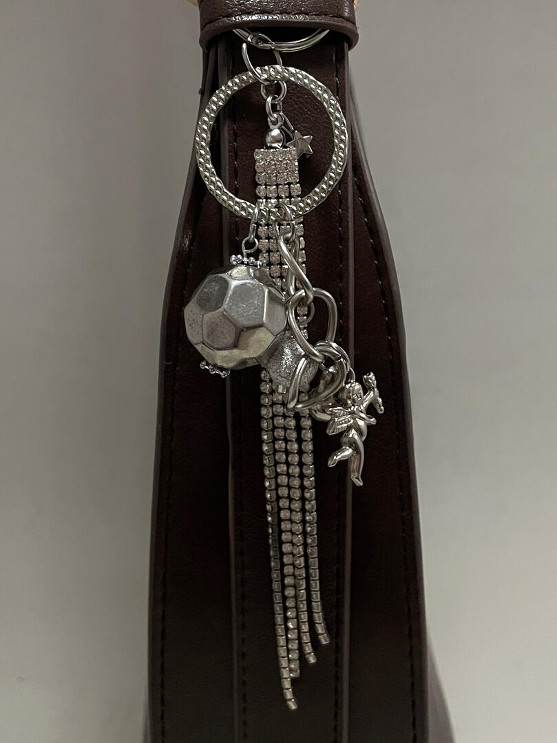 Silver bag charm